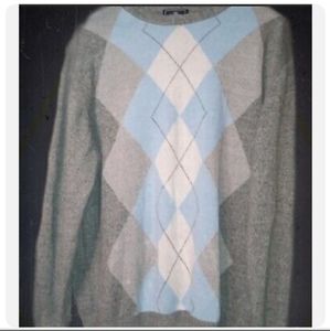 Men's Dockers Grey and Baby Blue Sweater